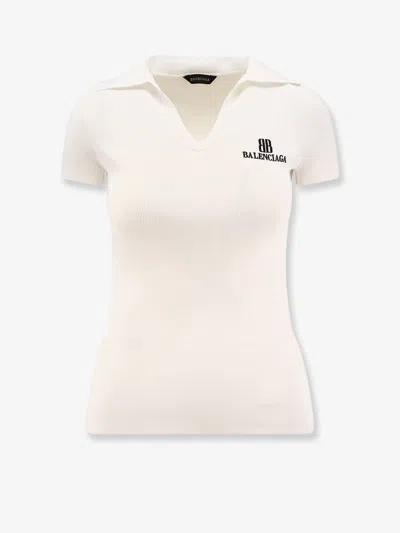 Balenciaga White Short-sleeve Nano Bb Tank Top In White