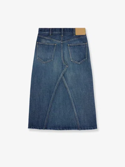 Celine Midi Skirt In Dark Union Wash Denim In Blue