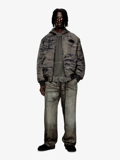 Diesel Mens J-kepes Logo-plaque Nylon Bomber Jacket 02 In Neutral