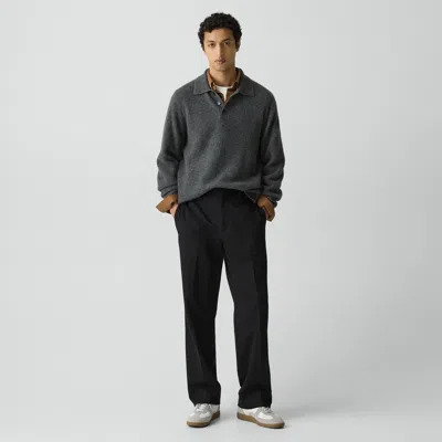 Theory Straight Trouser In Knit Twill In Black