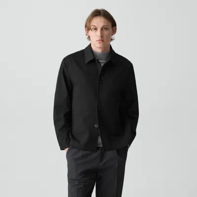 Theory Chore Coat In Knit Twill In Black