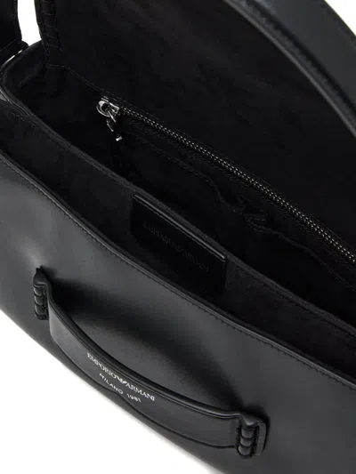 Emporio Armani Logo-detailing Shoulder Bag In Black