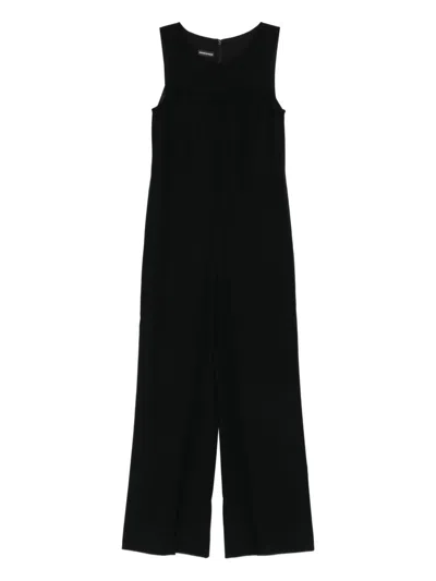 Emporio Armani Sleeveless Long Jumpsuit In Black