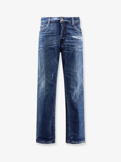 Dsquared2 Classic Five-pocket Jeans With Subtle Fading And Distressing In Blue