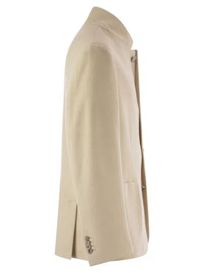 Fedeli Damon Double Flanel Cashmere Blazer In Neutral