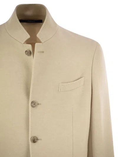 Fedeli Damon Double Flanel Cashmere Blazer In Neutral
