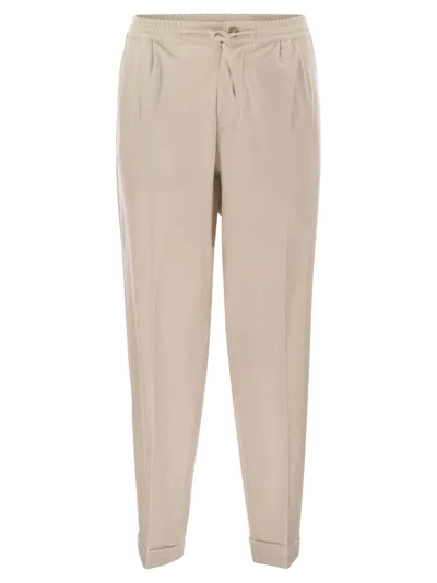 Fedeli Harvard Soft Cashmere Flannel Trousers In Neutral