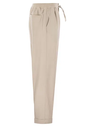 Fedeli Harvard Soft Cashmere Flannel Trousers In Neutral
