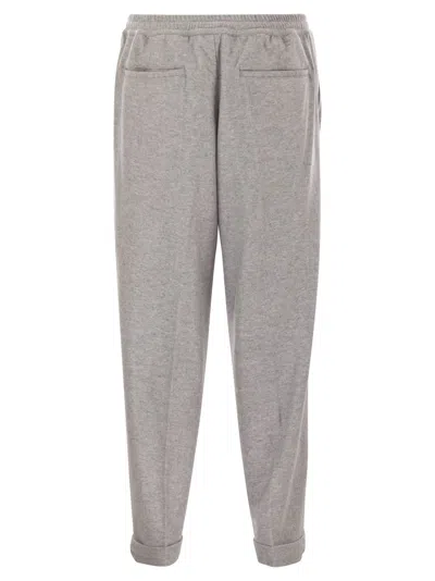 Fedeli Harvard Soft Cashmere Flannel Trousers In Gray