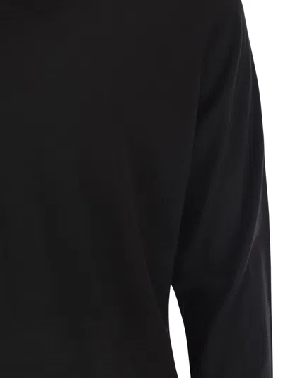 Fedeli Superfine Wool Turtleneck Derby In Black