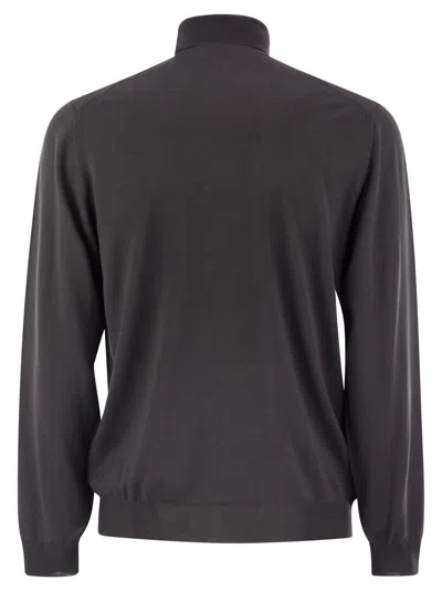 Fedeli Superfine Wool Turtleneck Derby In Black