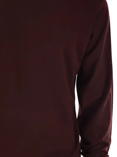 Fedeli Superfine Wool Turtleneck Derby In Burgundy