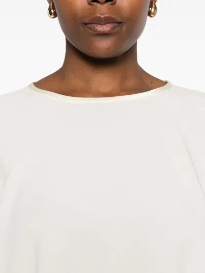 Forte Forte Relaxed Fit Long Sleeve Satin Top In White