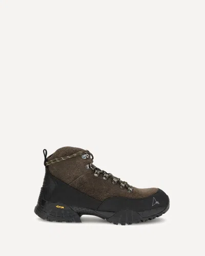 Roa Andreas Lace-up Suede-blend Boots In Brown