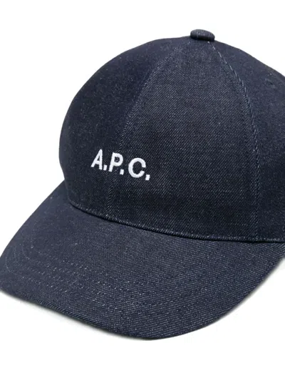 Apc Navy Asics Edition Charlie Baseball Cap In Blue