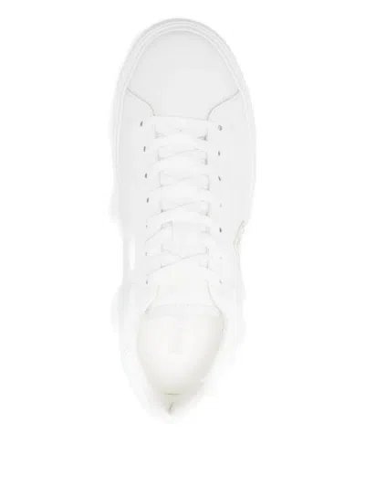 Blauer White Leather Men Sneaker In White