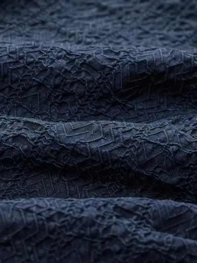 Rrl Patterned-jacquard Short-sleeve Jumpsuit In Blue