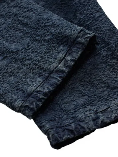 Rrl Patterned-jacquard Short-sleeve Jumpsuit In Blue