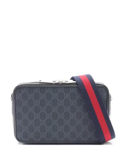 Pre-owned Gucci 2020s Gg Supreme Messenger Bag In Blue