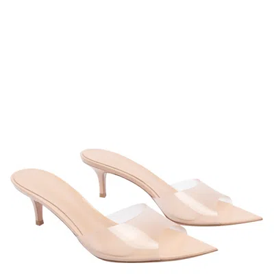 Gianvito Rossi Elle 55 Heeled Mules In Pink