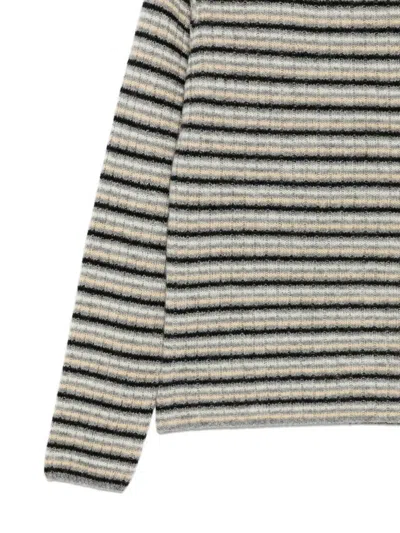 Auralee Stripe-pattern Sweater In Black