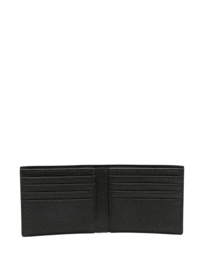 Tom Ford Printed Leather Elongated T Line Classic Bi-fold Wallet In Black