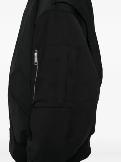 Entire Studios Wool Blend Bomber Jacket Zip In Black