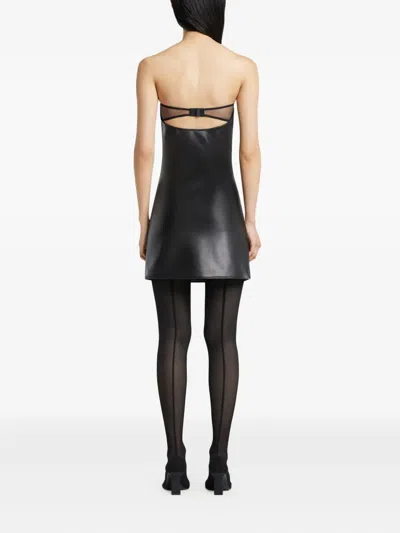 Courrèges Strapless Mini Dress With Back Strap Detail In Black