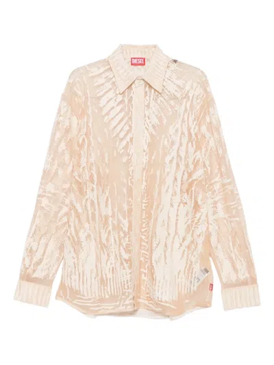 Diesel Abstract-print Long-sleeve Blouse In Neutral
