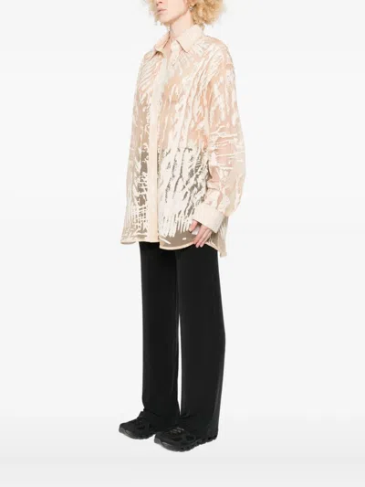 Diesel Abstract-print Long-sleeve Blouse In Neutral