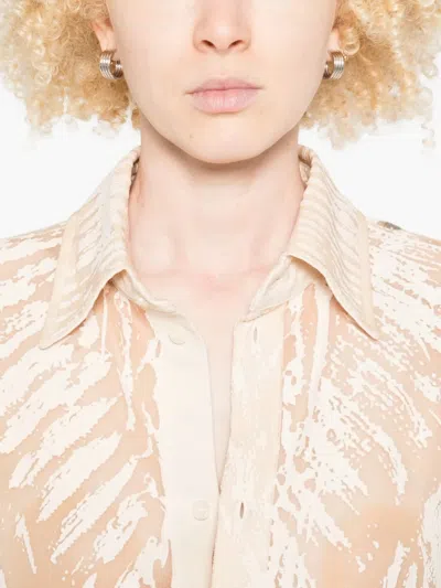 Diesel Abstract-print Long-sleeve Blouse In Neutral