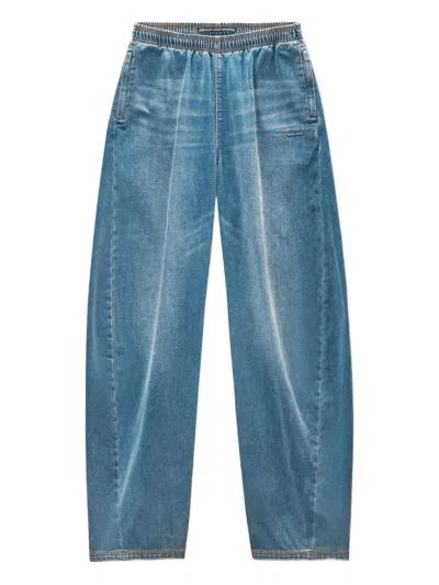 Alexander Wang Elasticated-waist Drawstring Track Pants In Blue