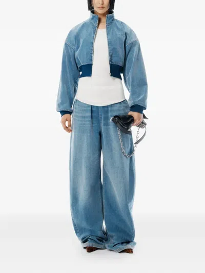 Alexander Wang Elasticated-waist Drawstring Track Pants In Blue