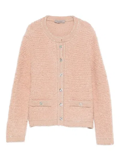 D Exterior Knitted Cardigan With Decorative Buttons In Neutral