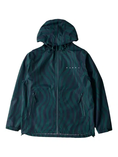 FLOW 波浪印花连帽雨衣夹克