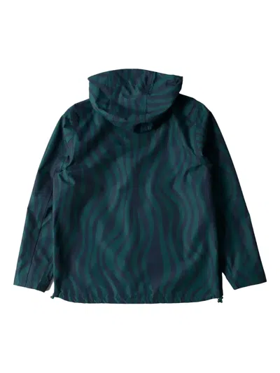 FLOW 波浪印花连帽雨衣夹克