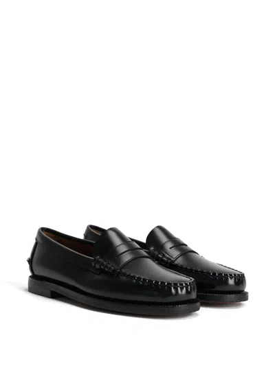 Sebago Leather Moccasin In Black