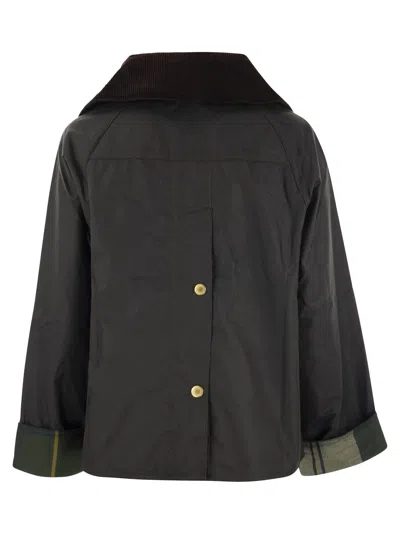 Barbour Catton Wax Green Waxed Cotton Jacket In Gray