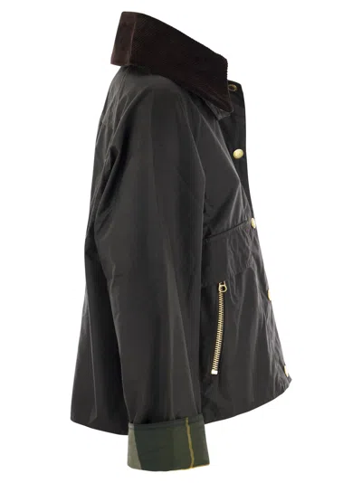 Barbour Catton Wax Green Waxed Cotton Jacket In Gray