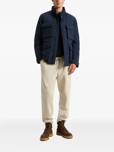 Woolrich Multi-pocket Padded Jacket In Blue