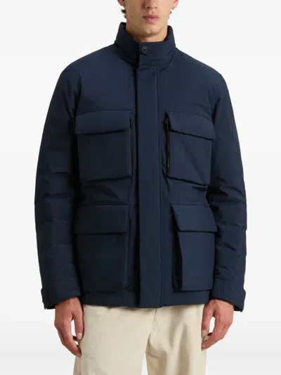 Woolrich Multi-pocket Padded Jacket In Blue