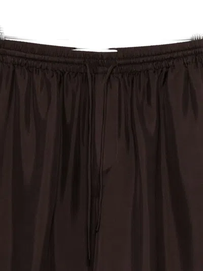Rohe Drawstring-waist Silk Trousers In Brown