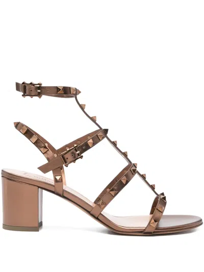 Valentino Garavani Valentino Rockstud Caged 60 Leather Ankle Strap Sandal In Multi