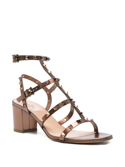 Valentino Garavani Valentino Rockstud Caged 60 Leather Ankle Strap Sandal In Multi