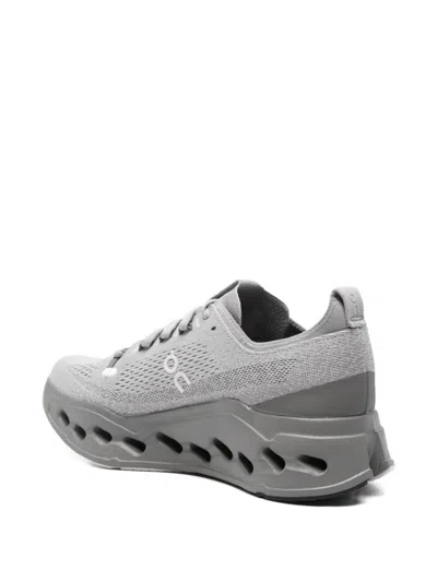 On Cloud Surfermax Knitted Sneakers In Gray