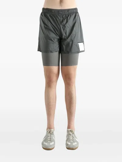 Satisfy Coffeethermal 8" Layered Shorts In Gray