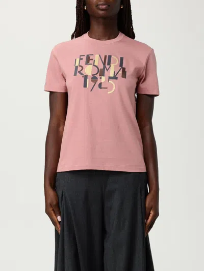 Fendi Closed Striped T-shirt In Pink