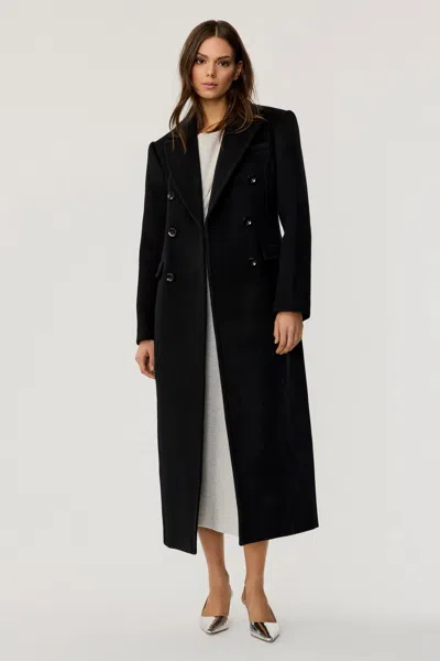 Toccin Bria Tailored Wool Coat In Black