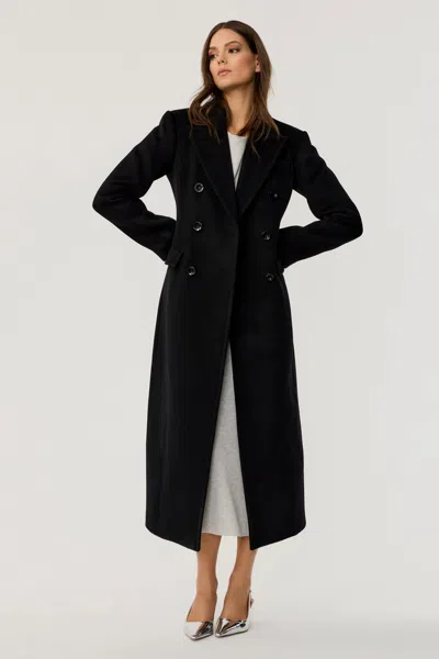 Toccin Bria Tailored Wool Coat In Black