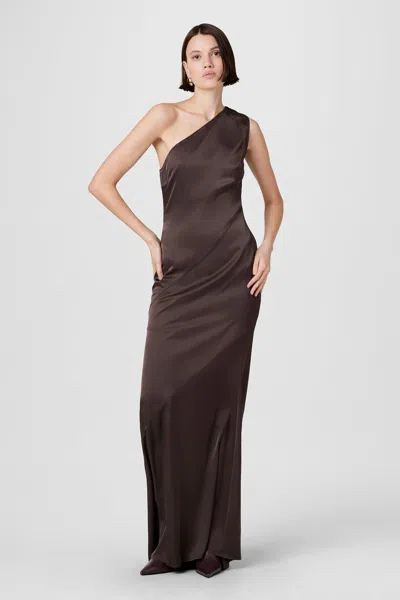 Toccin Callum One Shoulder Gown In Brown